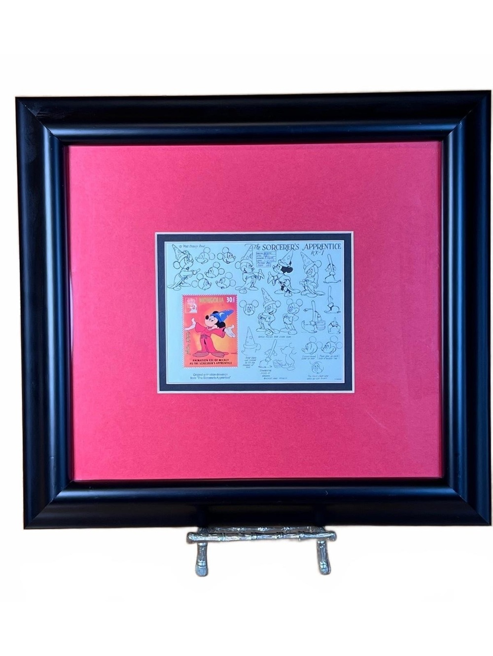 Framed The Sorcerer's Apprentice Mickey Mouse Animation Cel Drawing with Mongol